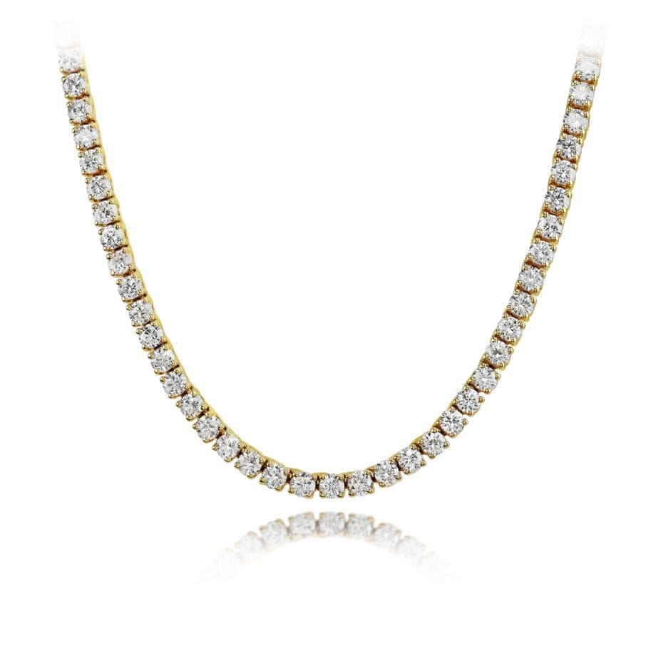 Diamond Tennis Necklace - Yellow Gold